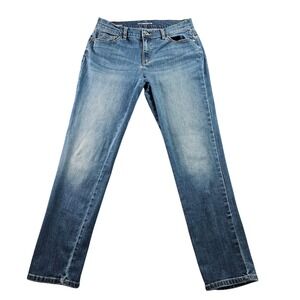 Liz Claiborne Boyfriend Jeans Womens 8 Blue Denim Stretch Comfort Fit Skinny Leg